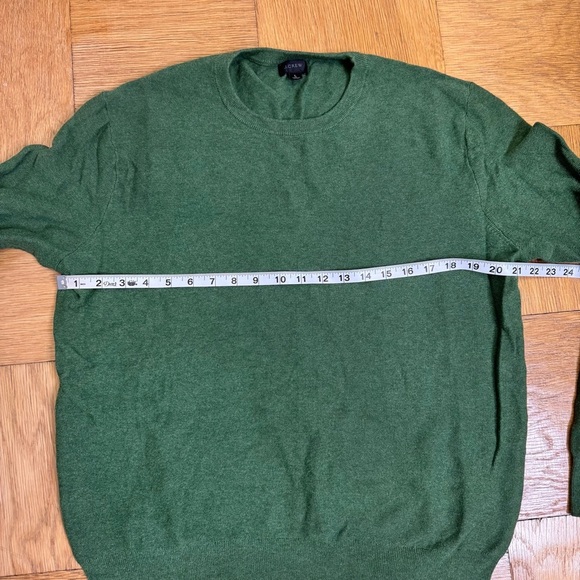 J.Crew Men’s Large Green Cotton Crewneck Sweater Pullover Garter Stitch - Picture 6 of 6